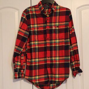 U.S. Polo Assn. Stretch Plaid Flannel Button Down Long Sleeve Shirt Men's Small